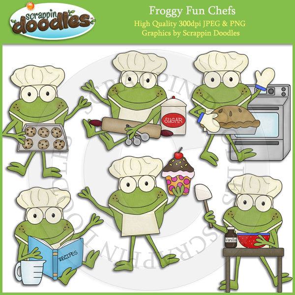 Froggy Fun Chefs Clip Art