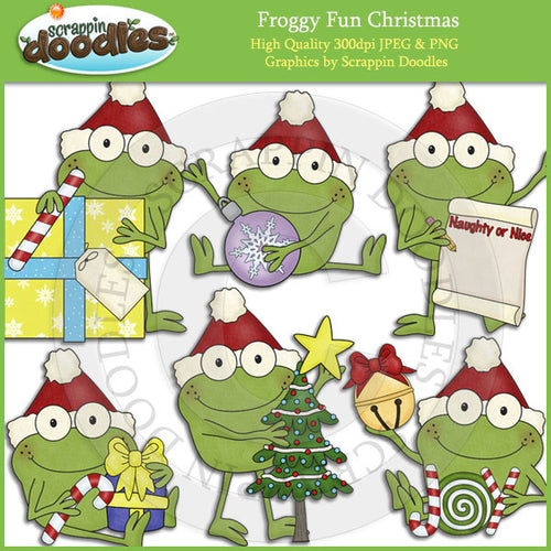 Froggy Fun Christmas Clip Art Download