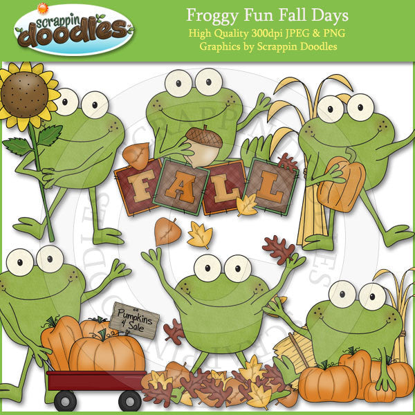 Froggy Fun Fall Days Clip Art