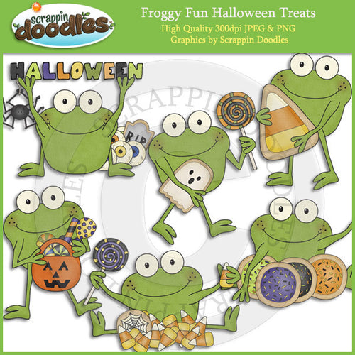 Froggy Fun Halloween Treats Clip Art Download