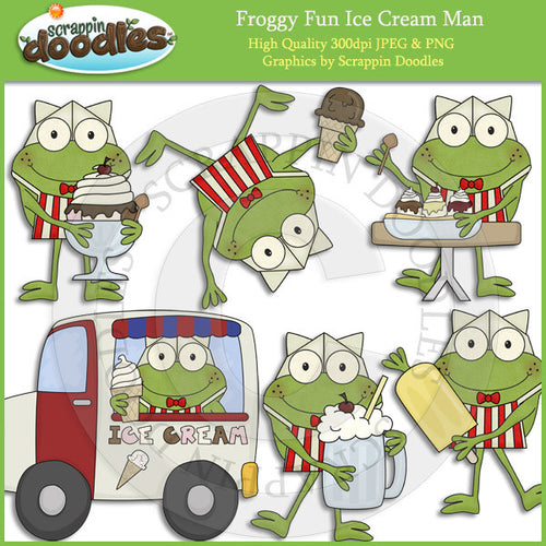 Froggy Fun Ice Cream Man Clip Art Download