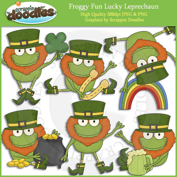 Froggy Fun Lucky Leprechauns Clip Art Download