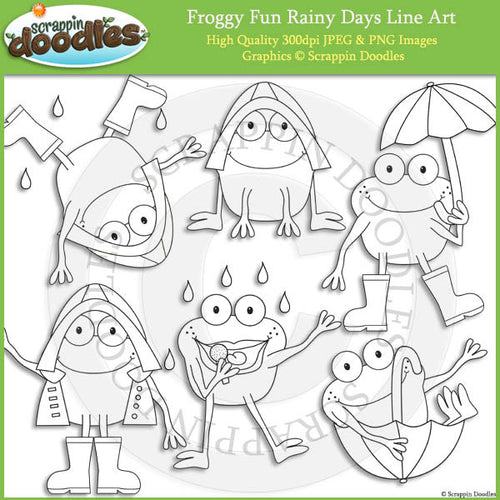 Froggy Fun Rainy Days Clip Art