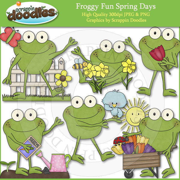 Froggy Fun Spring Days Clip Art