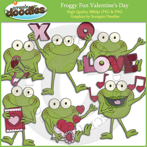 Froggy Fun Valentines Day Clip Art Download