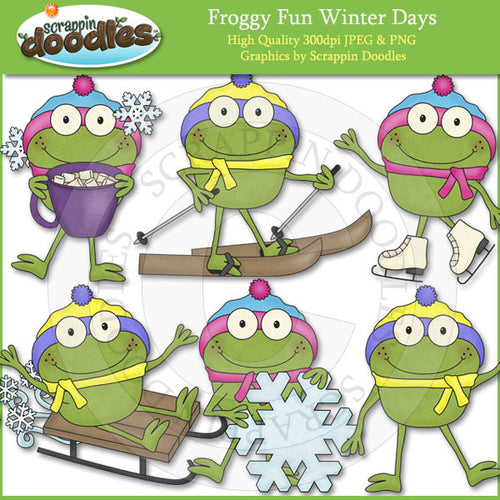 Froggy Fun Winter Days Clip Art