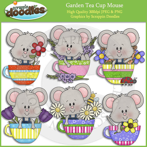 Garden Tea Cup Mouse Clip Art Download