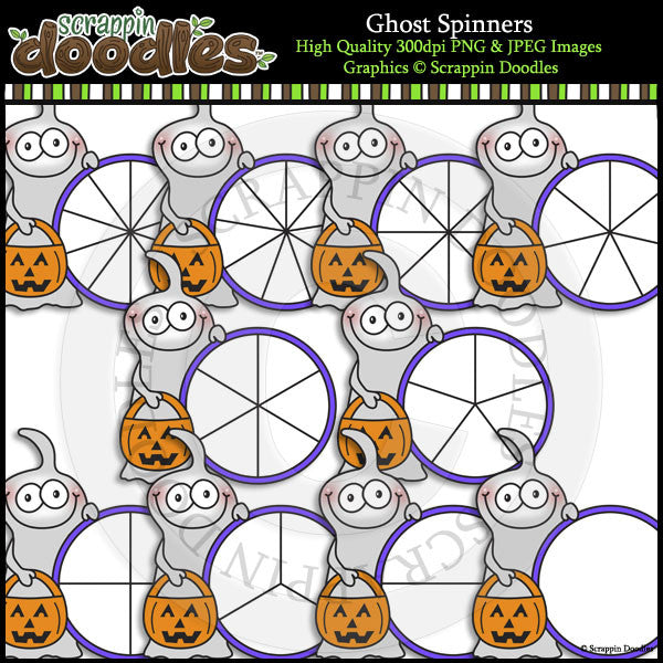 Ghost Spinners Clip Art & Line Art