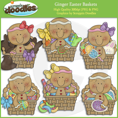Ginger Easter Baskets Clip Art Download