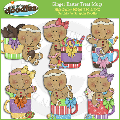 Ginger Easter Treat Mugs Clip Art Download