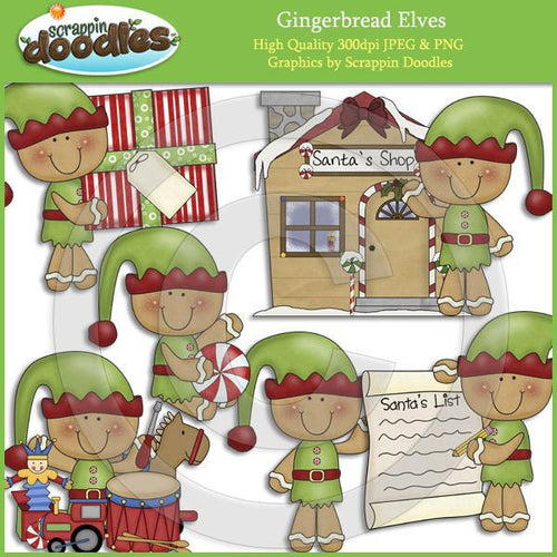 Gingerbread Elves Clip Art Download