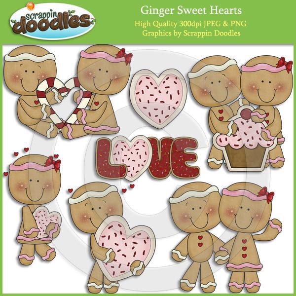 Ginger Sweet Hearts Clip Art Download