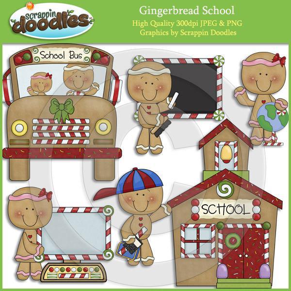 Gingerbread School Clip Art Download