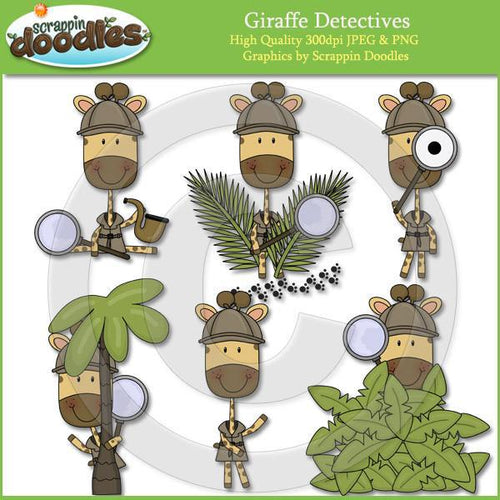 Giraffe Detectives Clip Art Download