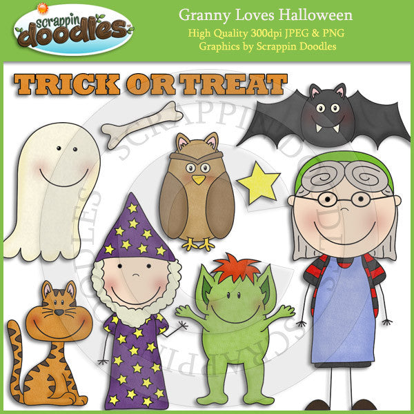 Granny Loves Halloween Clip Art Download