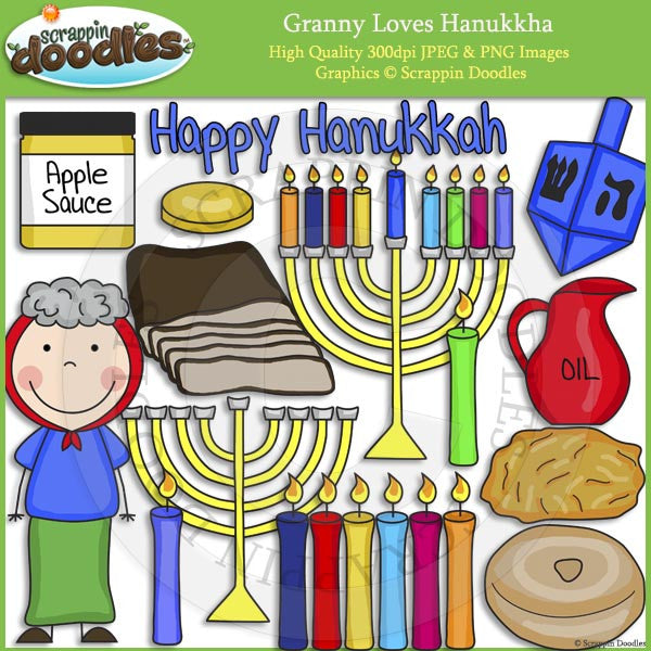 Granny Loves Hanukkah Clip Art