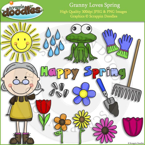 Granny Loves Spring Clip Art