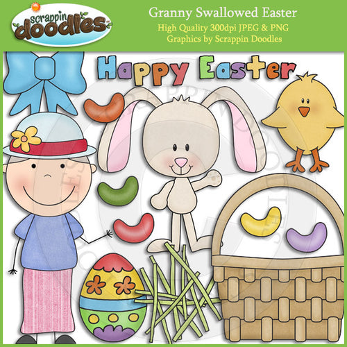Granny Loves Easter Clip Art Download