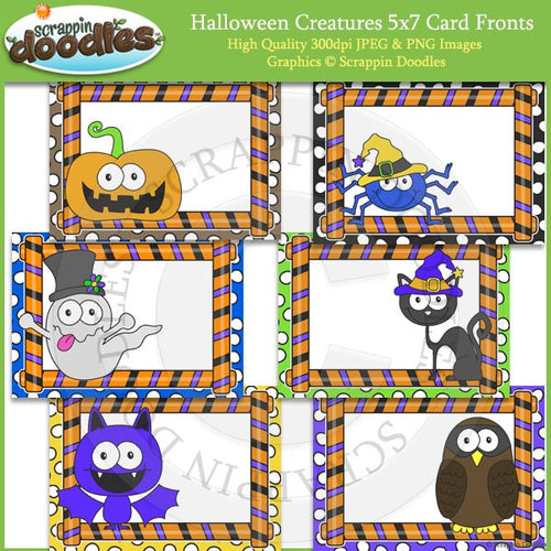 Halloween Creatures 5x7 Card Fronts