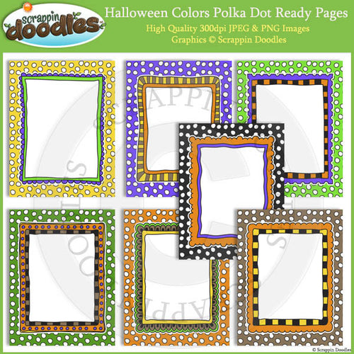 Halloween Polka Dot 8 1/2 x 11 Ready Pages/Cover Pages & Frames