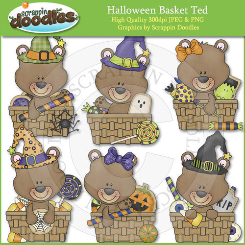 Halloween Basket Ted Clip Art Download