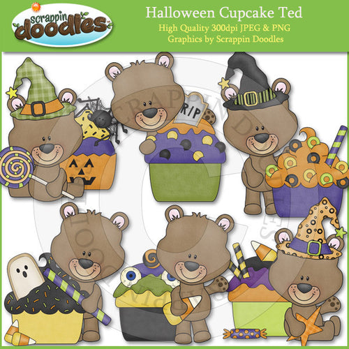 Halloween Cupcake Ted Clip Art Download