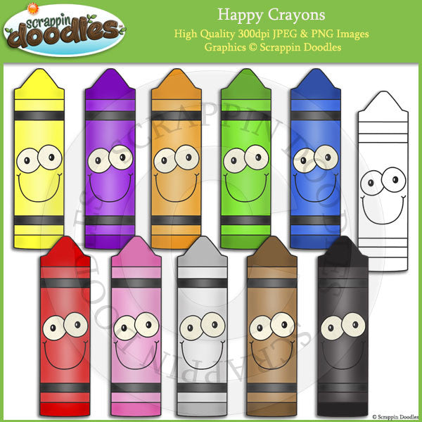 Happy Crayons Clip Art