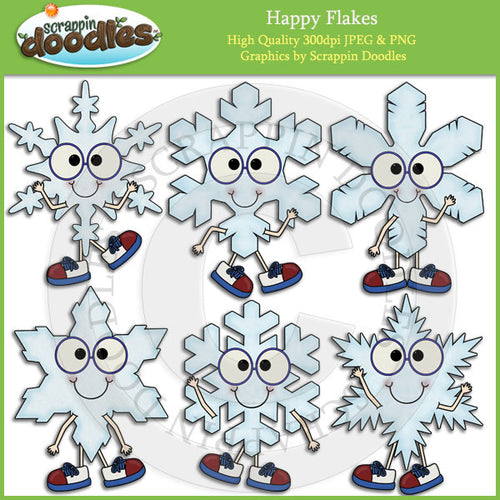 Happy Flakes Clip Art Download