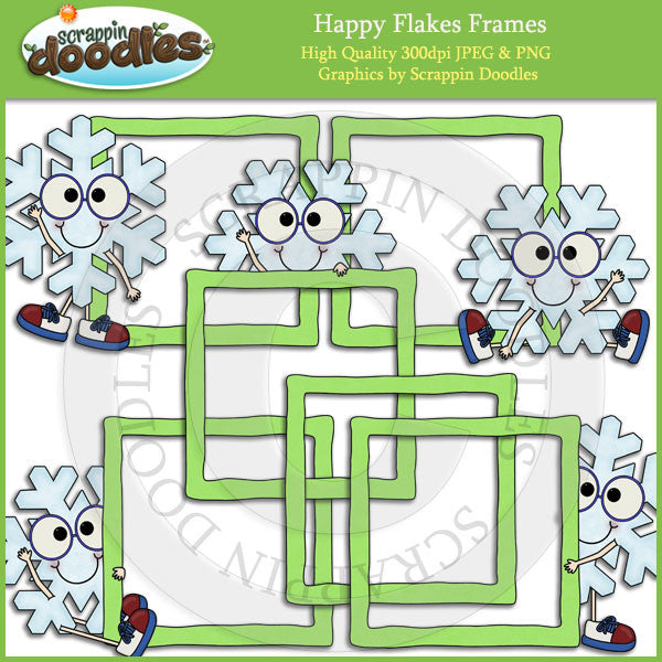 Happy Flakes Frames Clip Art Download