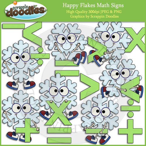 Happy Flakes Math Signs Clip Art Download