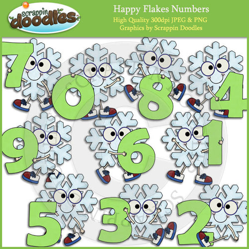 Happy Flakes Numbers Clip Art Download