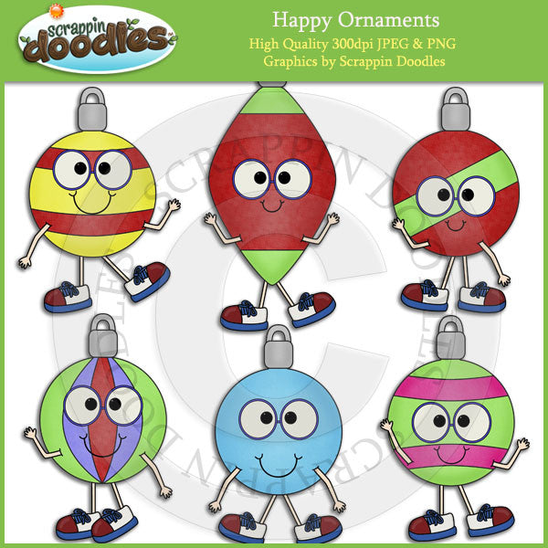 Happy Ornaments Clip Art Download