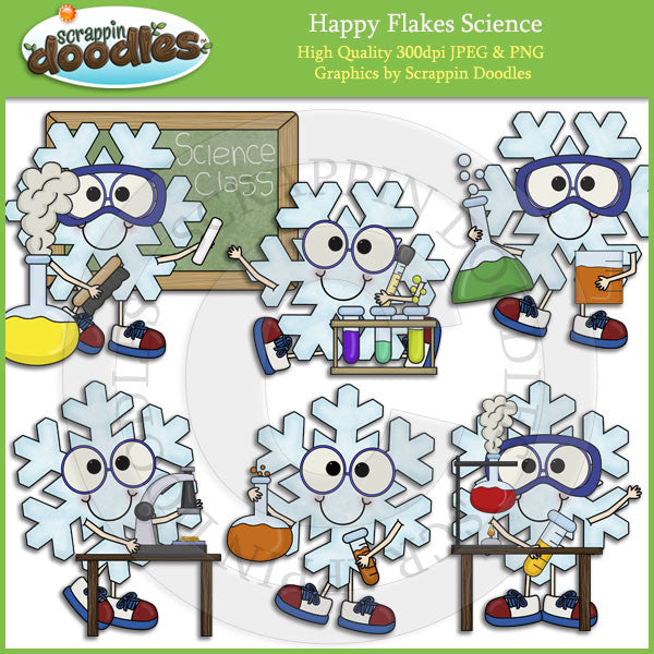 Happy Flakes Science Clip Art Download