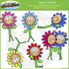 Happy Flowers Clip Art