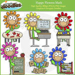 Happy Flowers Math Clip Art