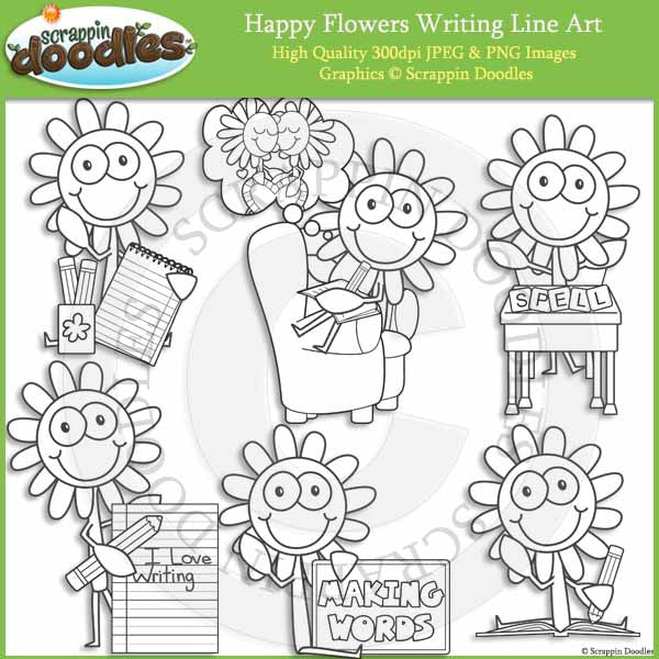 Happy Flowers Writing