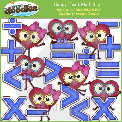 Happy Heart Math Signs Clip Art Download