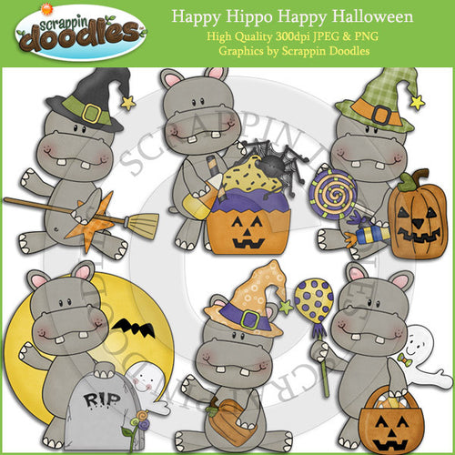 Happy Hippo Happy Halloween Clip Art Download