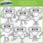 Happy Puzzle Pieces Clip Art