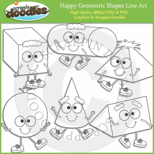Happy Geometric Shapes