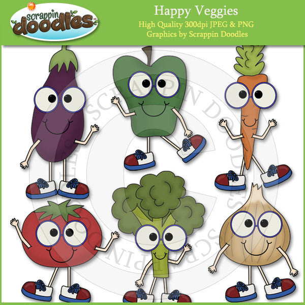 Happy Veggies Clip Art Download
