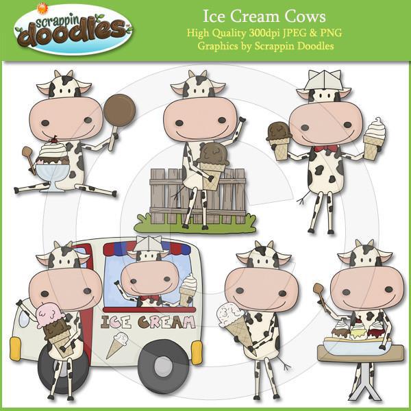Ice Cream Cows Clip Art Download