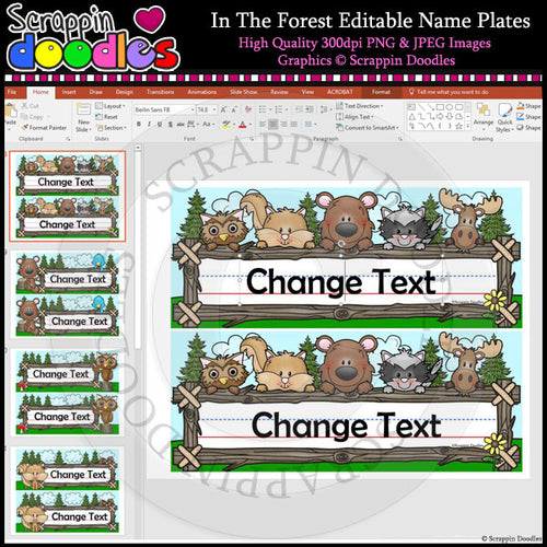 In The Forest Editable Desk Name Plates