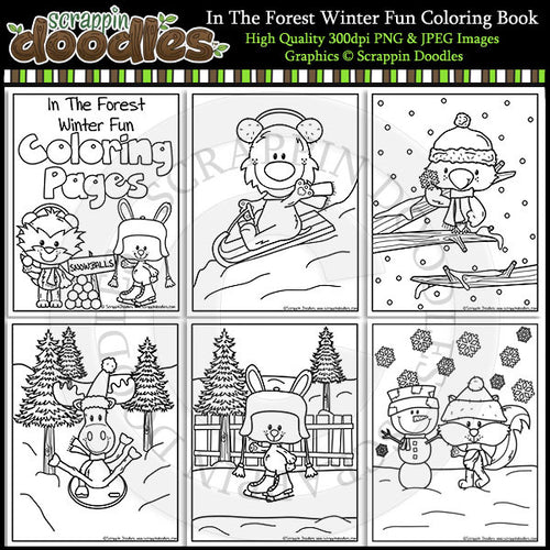 In The Forest Winter Fun Coloring Pages