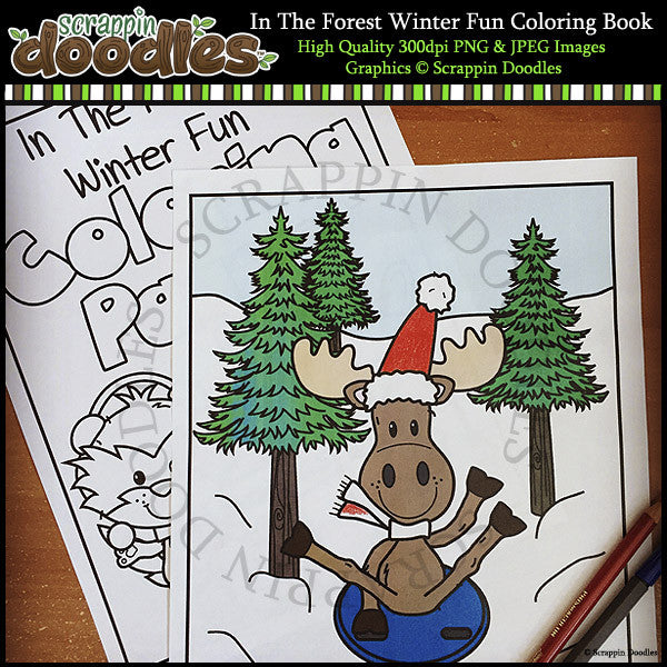In The Forest Winter Fun Coloring Pages
