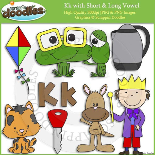 Kk Short and Long Vowel Clip Art and Line Art