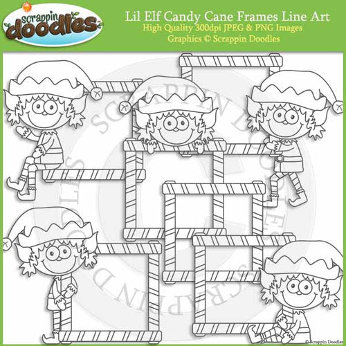 Lil Elf Candy Cane Frames