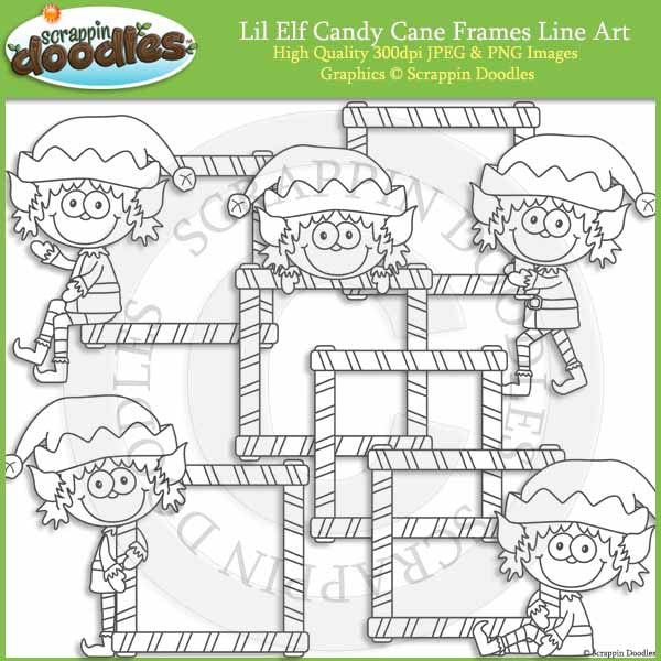 Lil Elf Candy Cane Frames