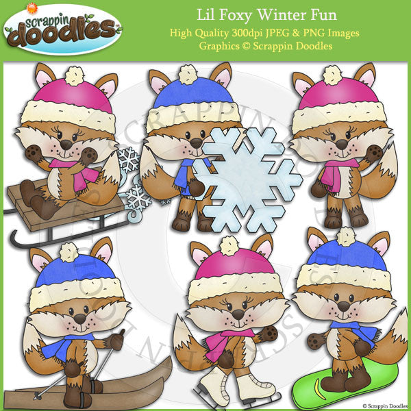 Lil Foxy Winter Fun Clip Art