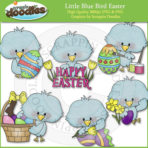 Little Blue Bird Easter Clip Art Download